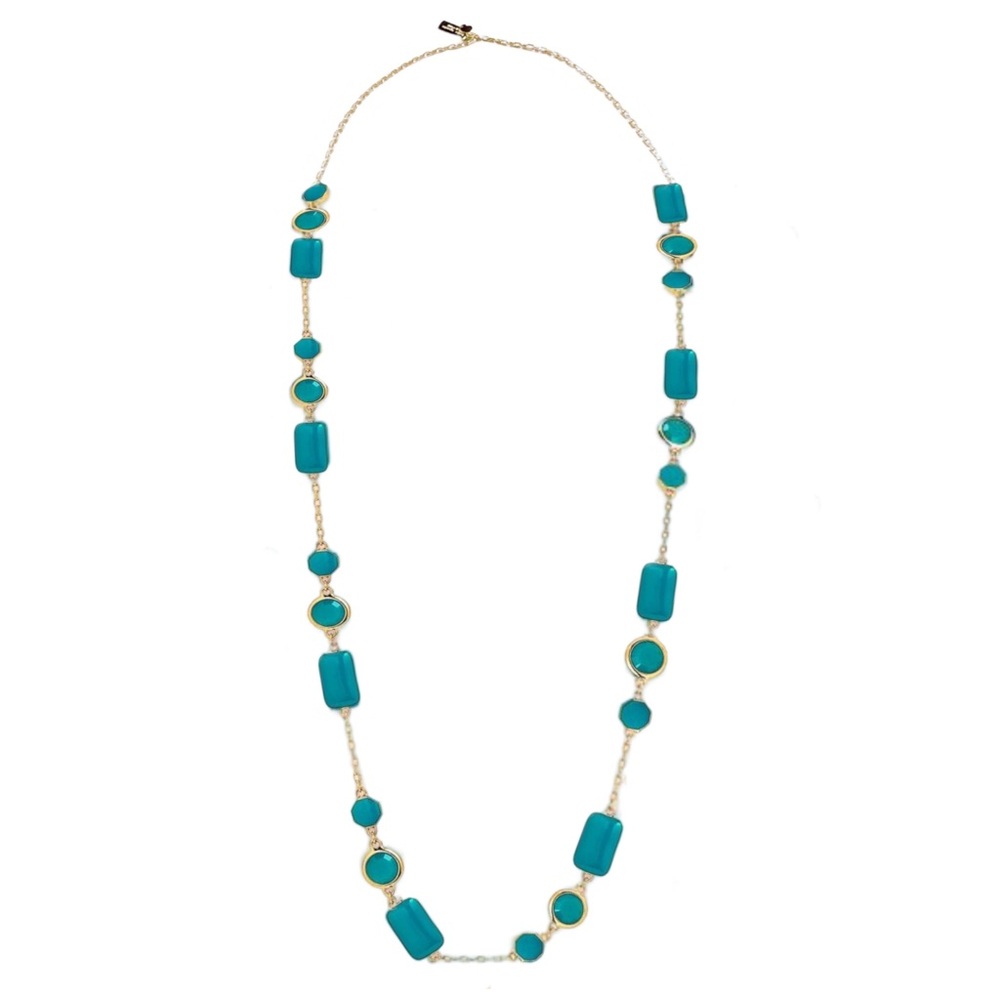 KATE SPADE • Turquoise Blue Pop Palette Scatter Necklace - Picture 3 of 6